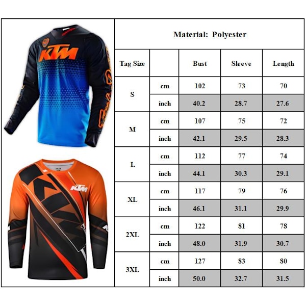 KTM Motocross Tröja Herr Långärmad Motocross Skjorta Herr Mountain Dirt Bike Tröja Ridning Racing Kläder Toppar #7 L