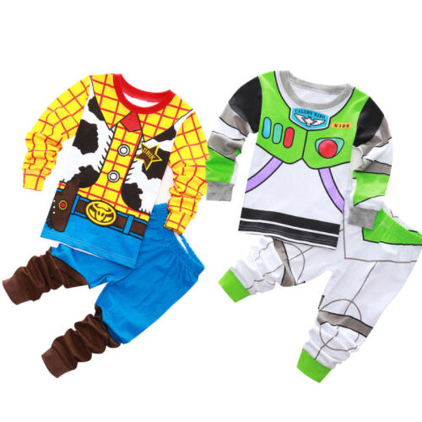 Barnpojkar Story Buzz Lightyear och Woody Pyjamas Underkläder Set Buzz Lightyear 95cm
