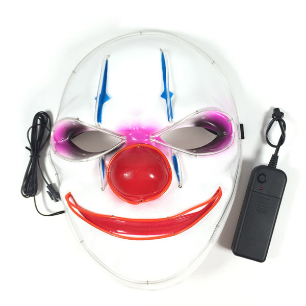 Clown Luminous Mask Cosplay Kostym Halloween Mask