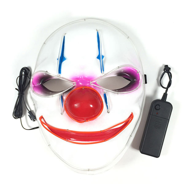 Klovn Lysende Maske Cosplay Kostume Halloween Maske