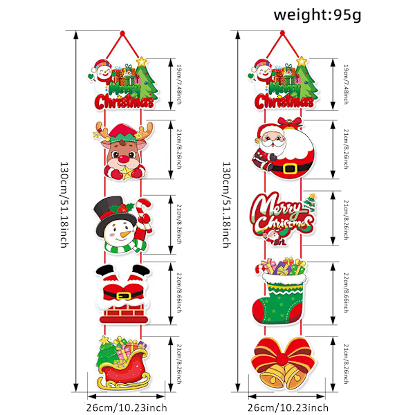 Juldörrbanderoller, Hängande Dörrskylt, Julhängande Banderoll, för Landsbygdsveranda D