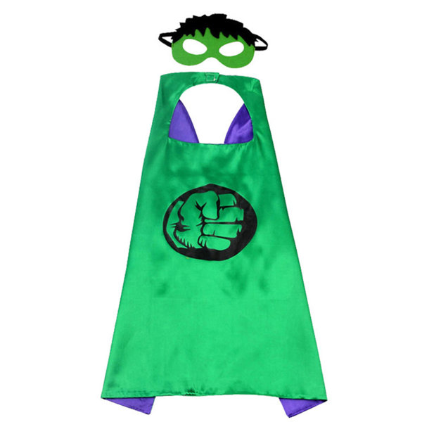 Superhjälte Kappor Set Lång Kappa Mask för Barn Halloween Leksakspresenter C