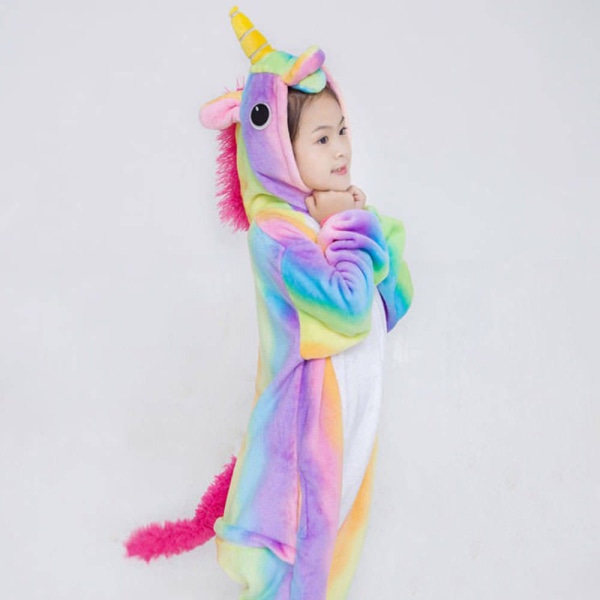 Unicorn Robe Kids Rompers Sovkläder rainbow 110