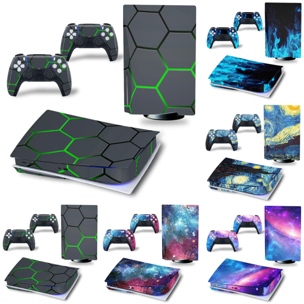 PS5 Sticker Wraps Decors för Playstation 5 Consoles Controllers A