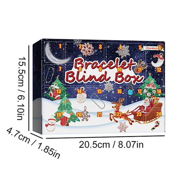 Julekalender Jule Nedtællingskalender DIY Charme Armbånd Fremstillingssæt Blind Box