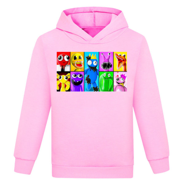 Barn Pojkar Flickor Rainbow Friend Hoodie Sweatshirt Pullover Jumper pink 140cm