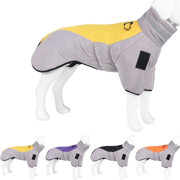 Lemmikkikoiran vaatteet ulkokäyttöön talvella lämmin topattu takki asu grayish yellow XL