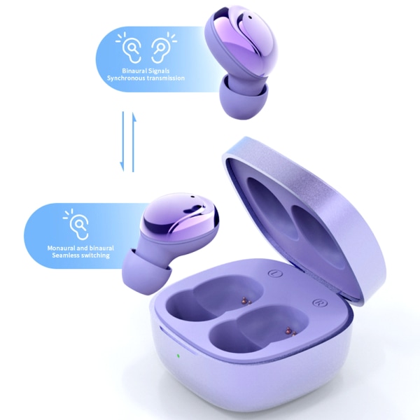 Sport Trådlösa Bluetooth hörlurar hörlurar Mini TWS Buds Headset ALLA enheter purple