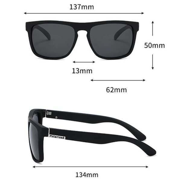 Fyrkantiga SolglasögonMän Snygga Solglasögon Retro Outdoor Glasögon Blue Frame Black Lenses