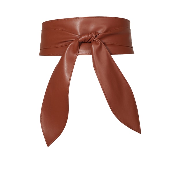 Damkläder Bälte Wrap Around Tie Korsett Dam Midja Bred Läder Mjuk Pu Brown