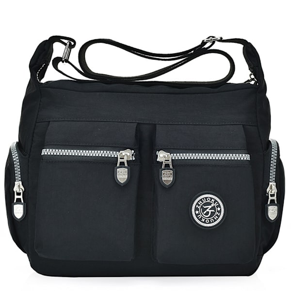 Damväska Messenger Cross Body Bag Kvinnor Axelväska Semester Resväska Handväskor Black