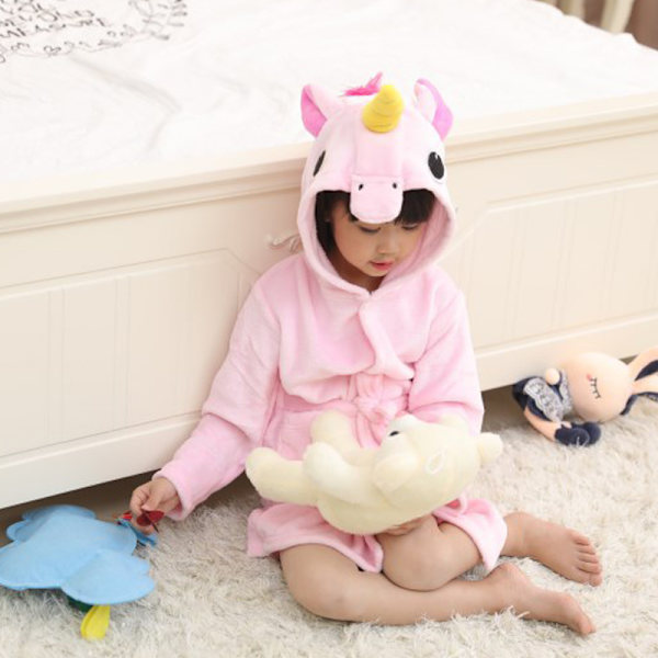 Barnbadrock Djur Enhörning Pyjamas Nattkläder multicolor 120 cm