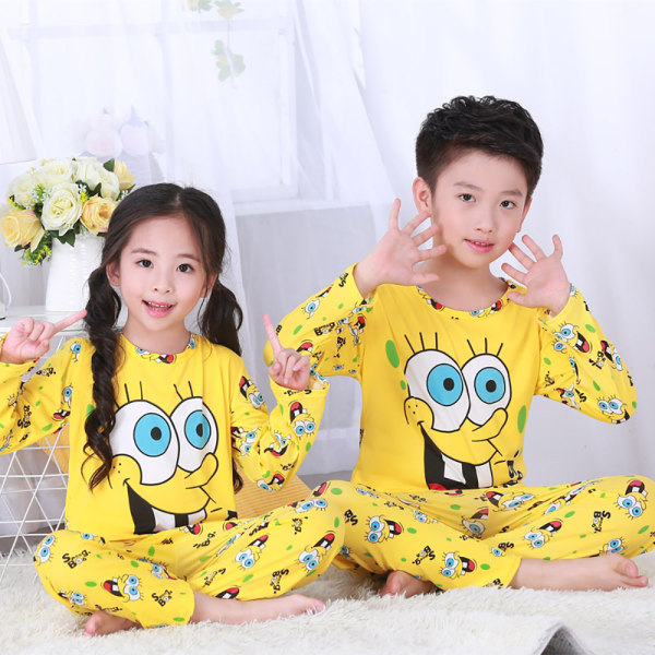 Barnens tecknade rundhals långärmad pyjamasuppsättning SpongeBob 6-7 years
