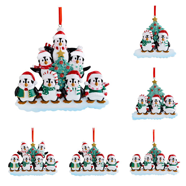 Joulu Pingviini Perhe Riipus Joulukuusi Koriste DIY Ripustus 2 penguins