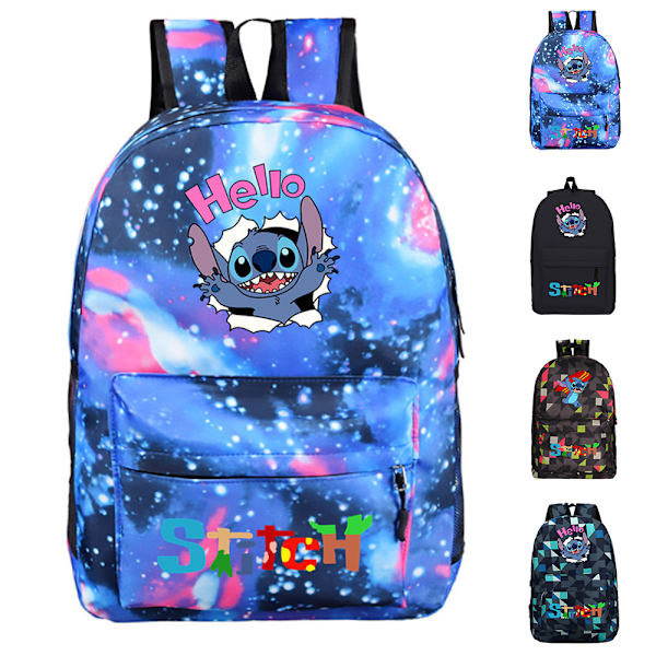 Stich-ryggsekk for barn, skole- og gymbag, skolesekk for gutter og jenter, reiseveske C 45x31x12cm