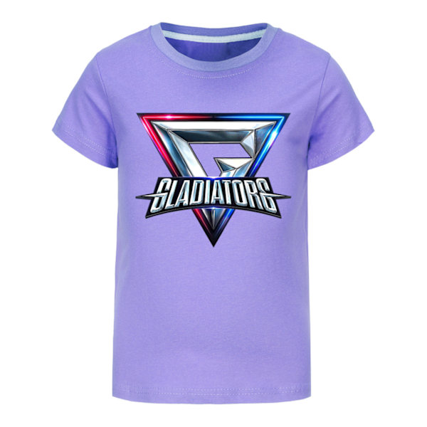 GLADIATORS Pojkar T-shirt Sommar T-shirt Topp Barn Kortärmad Purple 130cm