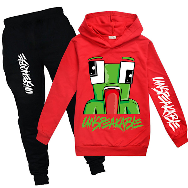 UNSPEAKABLE Träningsoverall Barn Huvtröja Byxor Jogging Sportset red 160cm