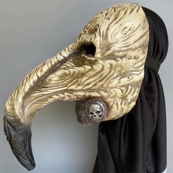 Halloween Steampunk Beak Plague Doctor Mask Cosplay Kostym