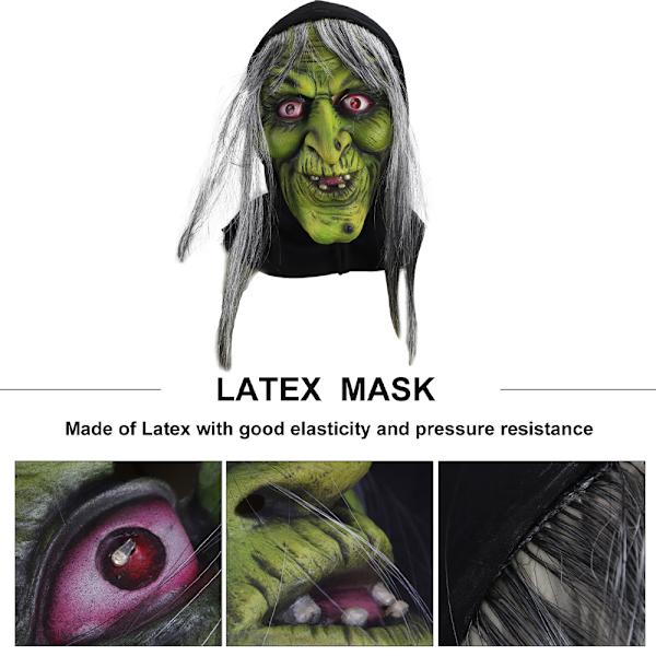 Häxmask Halloween Mask Läskig Läskig Latex Huvudbonad För Fest