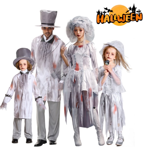 Cosplay Vampyr Halloweenfestdräkt Familjeset Barnkläder Men M