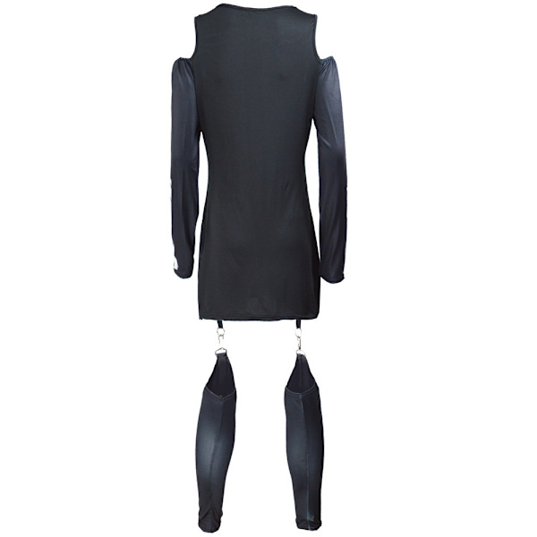 Halloween Kostume Dame Skelet Jumpsuit Bodysuit til fest M
