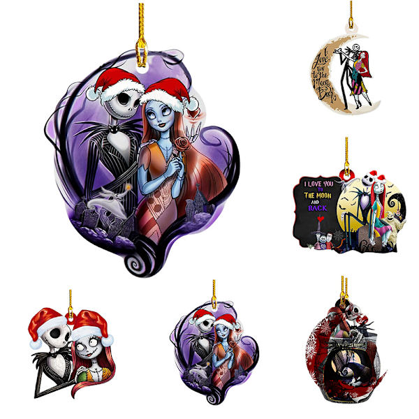 The Nightmare Before Christmas Jack & Sally Hängande Julgranspynt F
