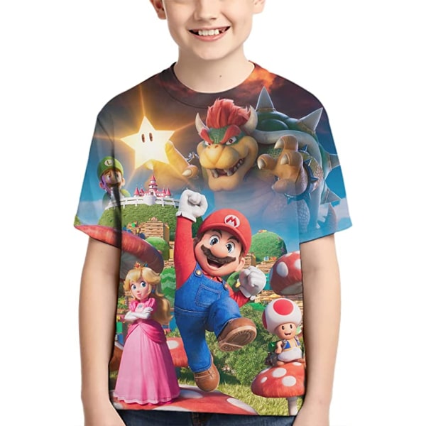 Pojke Nintendo Super Mario Run grafisk t-shirt tecknad kortärmad B 130cm