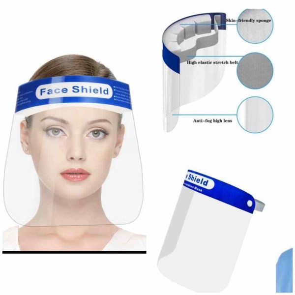 2 ST Skyddsvisirskydd för ansiktsmun PET Transparent 2pcs