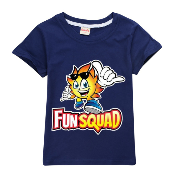 Kids Fun Squad kortärmad T-shirt med rund hals Casual Tee Toppar navy blue 150cm