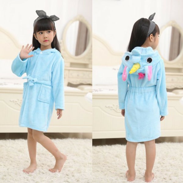 Barnbadrock Djur Enhörning Pyjamas Nattkläder blue 110 cm