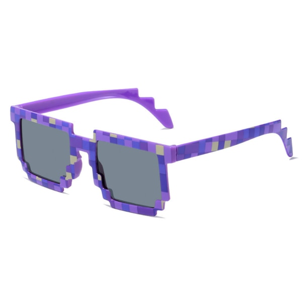Minecraft Solglasögon Fyrkantiga Retro Modeglasögon Nyhet Unisex Purple