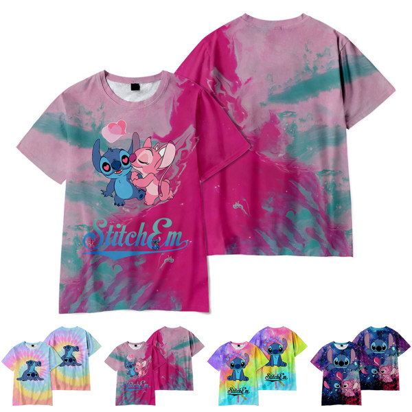 Barn Vuxen Disney Lilo Stitch Tecknad Casual Kortärmad T-shirt T-shirt Presenter C 150cm