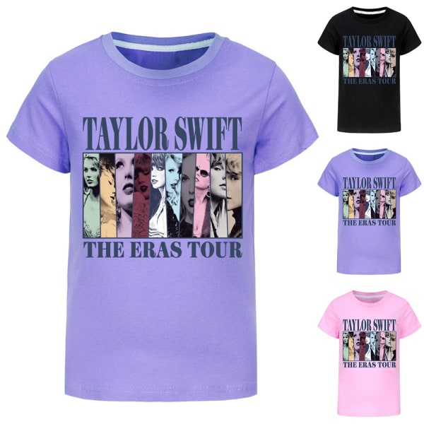 Flickor Pojkar Taylor Swiftie Casual Kortärmad 100% Bomulls T-shirt Toppar Present Pink 140cm