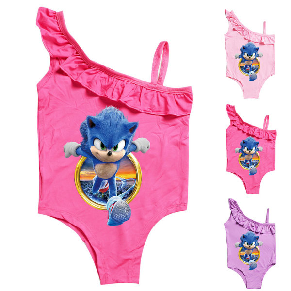 Girls Sonic Cartoon Baddräkt Baddräkt i ett stycke Beach Summer Purple 140cm