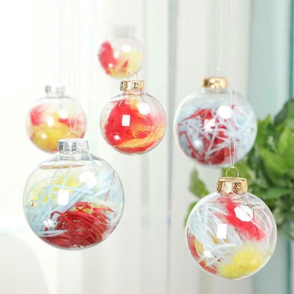 10 st julgransprydnader i transparent plast gold 10PCS