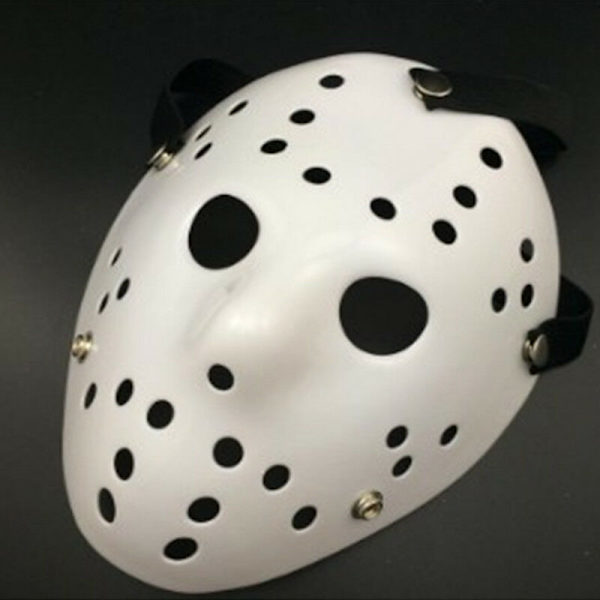 Halloween-fest Jason Vorhees malet hockeymaske All White
