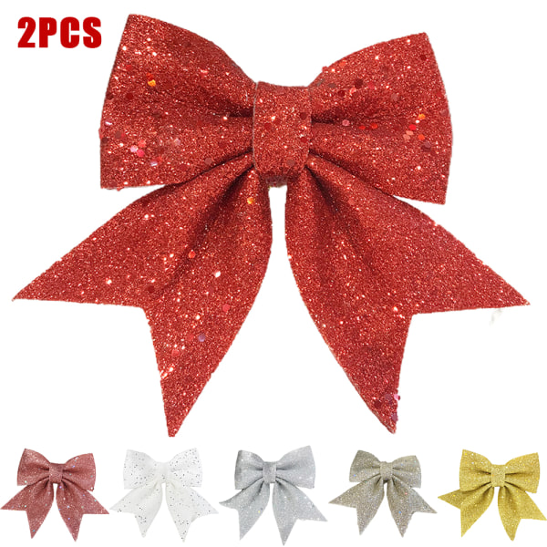 Glittrande Stora Rosett Julkulor Juldekoration red 10 pcs