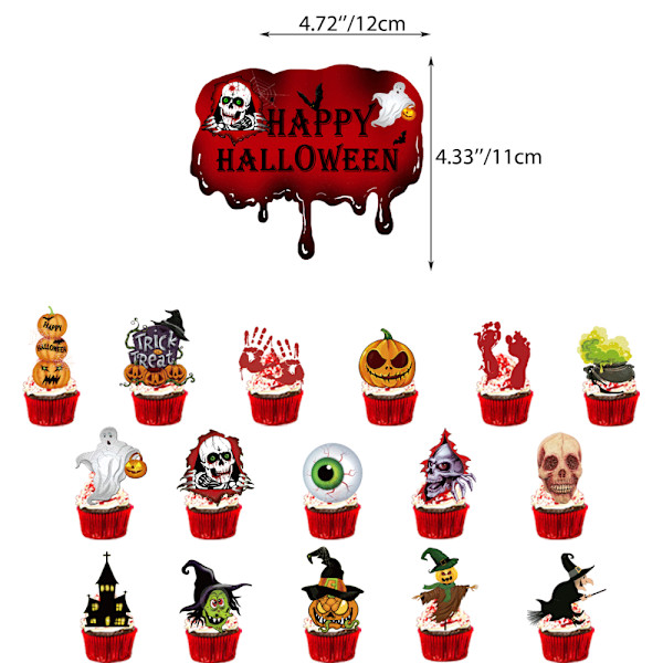 38 kpl Halloween-ilmapallosetti juhliin bannerilla ja kakun koristeilla