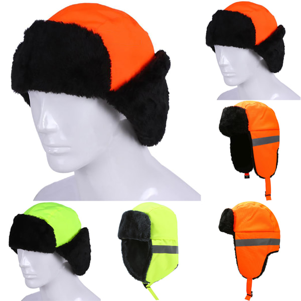 Barn & Vuxna Hög Synlighet Reflexer Varm Hatt Synlighet Hatt Fluorescent green