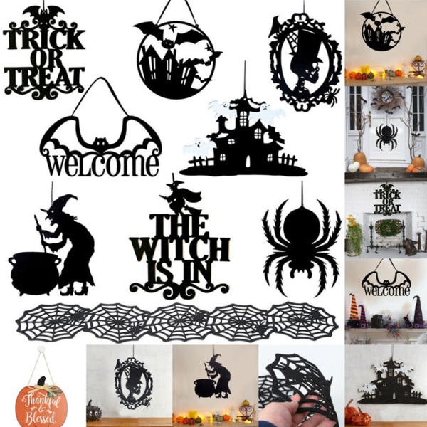 Halloween-dekoration för inomhus och utomhus, dörrhängande klä upp D