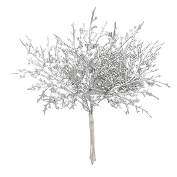 Jul konstgjorda blomma tall blad Xmas träd krans dekor silver