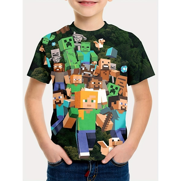 Minecraft Pojkar T-shirt Sommar T-shirt Topp Barn Kortärmad #3 120cm