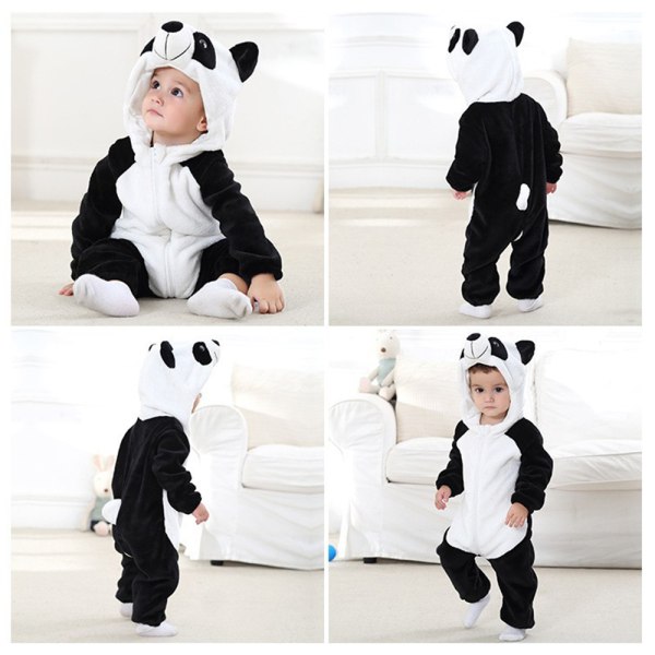 Baby Animal Hooded Romper Jumpsuit Bodysuit Kläder Vinterkläder D 70cm