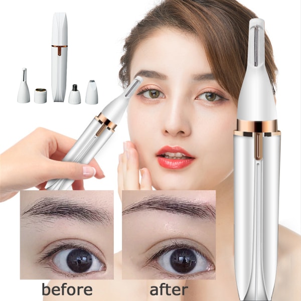 4in1 elektrisk rakapparat för hår för kvinnor Ögonbryn Nose Bikini  hårtrimmer white f819 | white | Fyndiq