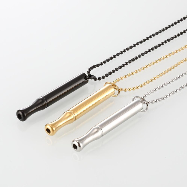 Ångestvisselhalsband, andningshalsband Stress relief Mindful halsband Golden