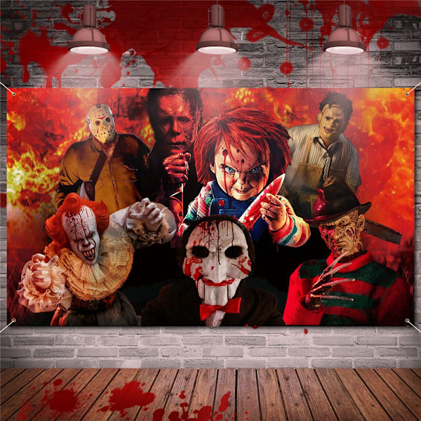 Halloween Banner Mærkat Adsorberet Plakat Dekoration Spøgelseshus