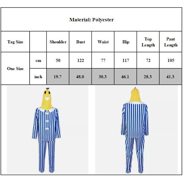 Cosplay Bananer i Pyjamas Kostym TV-Show Kostym Bananer i Pyjamas Kostym Banankostym Hög Kvalitet One Size