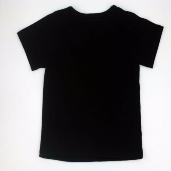 Pojkar T-shirt för barn med rund hals sommar kortärmade tecknade toppar black