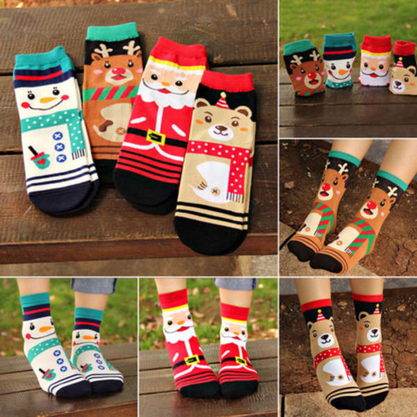 2/4/6 STK Juledekorasjon Mote Fest Tegneserie Sokker snowman 6pcs