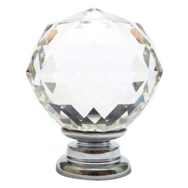Sfäriskt kristallhandtag Dörrknoppar Lådaskuret glasskåp Crystal clear 10PC